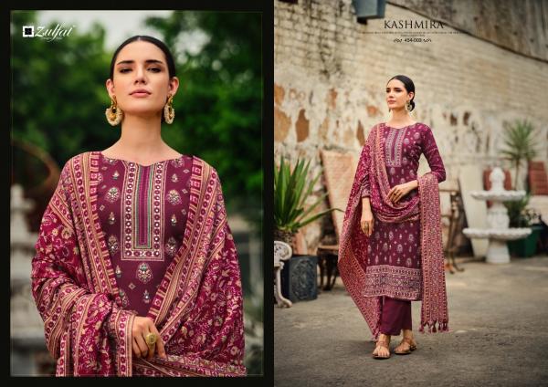 Zulfat Kashmira Pure Wool Pashmina Designer Dress Material Collection 